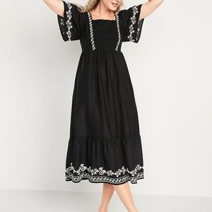 Elegant Black Embroidered Dress
